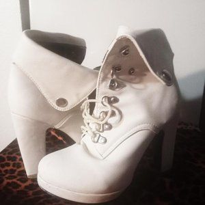 White Platform Booties